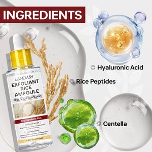 プライベートブランド スキンケア ハイドレーティング ピールショット グロー ヒアルロン酸 ライスペプチド 角質除去 アンプル フェイシャルセラム - Product Image 4