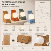 Lampe de table globe sculpturale sans fil à moule exclusif, rechargeable, 3 températures de couleur, intensité variable, pour l'éclairage d'appoint des intérieurs d'hôtels de charme