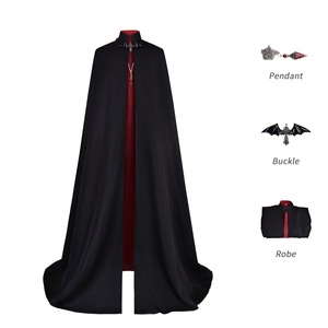 Disfraz de Vampiro para Halloween <span class=keywords><strong>con</strong></span> Capa Larga Negra y Roja, Traje Oscuro para Actuaciones en Escenario - Product Image 4