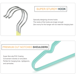 Perchero <span class=keywords><strong>de</strong></span> Alambre Metálico Delgado con Revestimiento <span class=keywords><strong>de</strong></span> PVC, Antideslizante, para Ropa, Venta al Por Mayor - Product Image 3