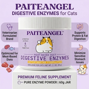 Polvo de Enzimas Digestivas Felinas Optimizado para la Digestión de Proteínas y Grasas en Dietas a Base de Carne, Frasco de 60g, PAITEANGEL - Product Image 1
