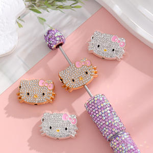 Venta caliente lindo dibujo animado KT gato aleación Focal Beads Pen Topper Charms para bolígrafos Topper - Product Image 1