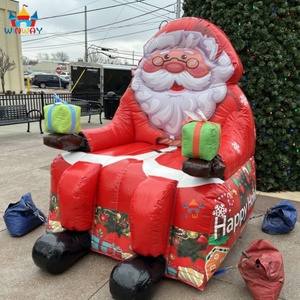 Grand fauteuil gonflable Père Noël écologique, garantie 3 ans, taille et couleur personnalisables pour les fêtes de Noël en plein air - Product Image 3