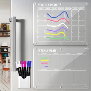 2023 tùy chỉnh thủ công rõ ràng bảng <span class=keywords><strong>Acrylic</strong></span> trắng hiện đại nổi chung lịch tủ lạnh khung ảnh thân thiện với môi khô xóa tường - Product Image 2