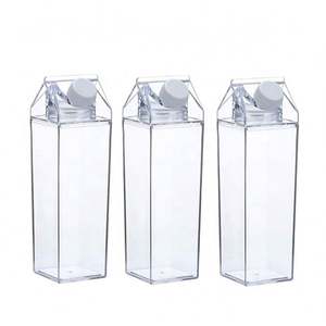 2026 Minimalist Plastic <b>Clear</b> Milk Juice Leak-Proof Square 500Ml Reusable Jug Bulk Container <b>Box</b> Party Travel Outdoor - Product Image 6