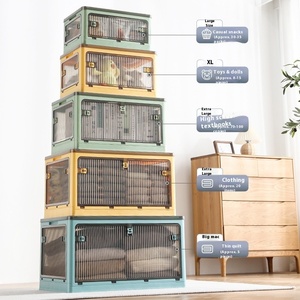 Lựa chọn cẩn thận trong suốt PP hộ gia đình lưu trữ hộp có thể gập lại hộp nhựa nhôm để tổ chức tủ quần áo - Product Image 2