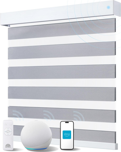 ม่านม้วนลายซีบร้าสองชั้น, ม่านม้วนอัจฉริยะระบบไฟฟ้าควบคุมผ่าน Wifi สำหรับกลางวันและกลางคืน - Product Image 1