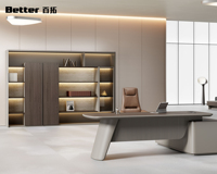 Bureau de direction en L avec retour de table, table de bureau moderne pour salle de direction