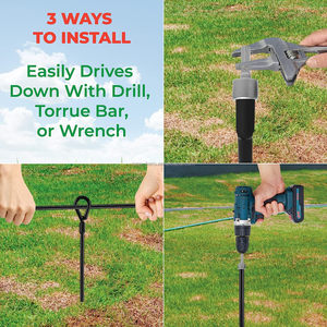 15 "dài Trái Đất mặt đất Neo Kit 3" rộng Helix Heavy Duty Neo Hook với thép rắn trục cho Swing đặt cắm trại Lều tán - Product Image 2