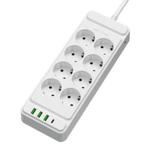 Protecteur de surtension à 8 sorties, rallonge de 6 pieds, <span class=keywords><strong>multiprise</strong></span>, prise plate, <span class=keywords><strong>disjoncteur</strong></span> <span class=keywords><strong>intégré</strong></span>, montage mural, liste CE, noir, - Product Image 1