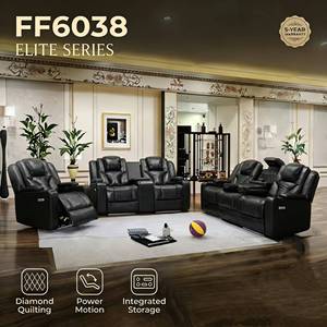 Ensemble de fauteuils inclinables Frank de haute qualité, 7 places, manuel/électrique double usage, adapté à la vente en gros de meubles pour la maison - Product Image 1