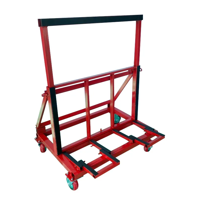 Portable transport mini logistic Marble plank glass four wheel trolley