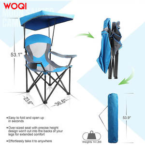 Silla de Camping Plegable Portátil Woqi con Toldo, Silla de Playa Azul Cielo, 53.1 Pulgadas de Altura - Product Image 1