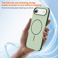 Coque magnétique N52 antichoc pour iPhone 17 Pro Max, en PC mat et TPU souple, avec boutons métalliques détachables et logo personnalisé