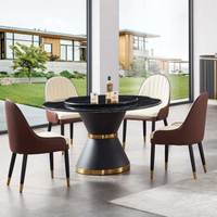 Meuble TV noir au design moderne ensemble de meubles de table centrale en bois support TV et table basse en marbre de luxe pour salon et maison