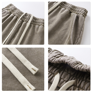 Pantalones Deportivos de Pierna Ancha para Hombre, de Algodón Puro, Estilo Francés, Corte Holgado, Cintura Alta con Cordón, Diseño de Copo de Nieve en Relieve Personalizado para Invierno - Product Image 3