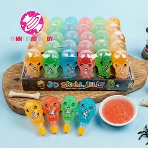Caramelos de Gelatina con Forma de Calavera 3D de <span class=keywords><strong>Halloween</strong></span>, Dulces con Sabor a Fruta Personalizados de Fábrica, Gelatina de Pudín para Niños - Product Image 1