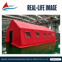 Tente gonflable isolée rouge pour pompiers, portable, imperméable en PVC, abri d'urgence pour secours médical et interventions en cas de catastrophe, tente de commandement