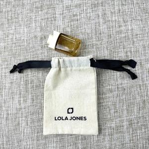 Organic Cotton White <b>Drawstring</b> Bag Eco-Friendly Canvas <b>Pouch</b> with Double Strings for Essential - Product Image 6