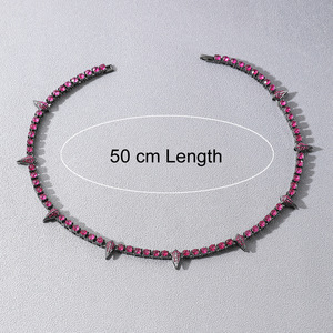 Collar de Cadena Geométrica Morada con Diseño Personalizado Único, Estilo Hiphop, de Aleación, para Hombre, Joyería de Moda, Gran Venta 2026 - Product Image 4
