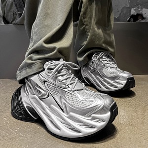 Grey mech-style high-top thick-soled outdoor <b>shoes</b> casual and versatile design men's couple sports <b>shoes</b> - Product Image 3