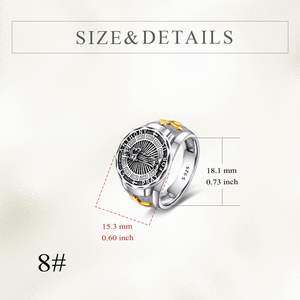 Bijoux religieux, <span class=keywords><strong>argent</strong></span> sterling 925 plaqué <span class=keywords><strong>or</strong></span>, croix et croix de saint Michel oxydée, bague pour homme - Product Image 2