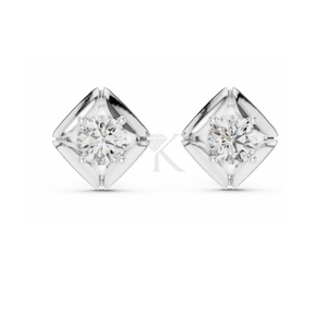 Pendientes de diamantes geométricos esculpturales con cierres de rosca seguros, joyería fina minimalista elegante, perfectos para mujeres - Product Image 3