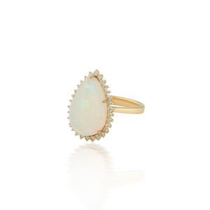 New Top selling 18K Yellow <b>Gold</b> <b>Cocktail</b> <b>Ring</b> Pear-Shaped Opal & Diamonds style with this exquisite <b>cocktail</b> pear-shaped <b>Ring</b> - Product Image 4