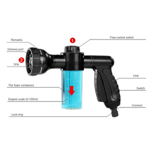 Juego de Pistola de Agua con Espuma y Paño de Microfibra de 24cm X 20cm, Rociador Ajustable para Lavado de Autos y Uso Doméstico - Product Image 2