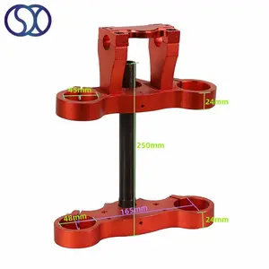 Kırmızı renk alüminyum özel CNC 45 48mm arazi motosikleti üçlü kelepçe kir bisiklet motosiklet için