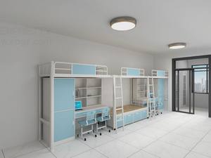 Общежитие, квартира, школьная коммерческая мебель, современная металлическая двухъярусная кровать-ЛОФТ, комбинированный каркас с ящиками для хранения для 4 человек - Product Image 2