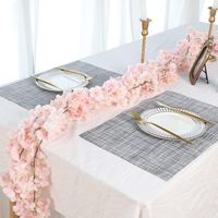 LILIS 4pcs Karangan Bunga Sakura |   Tanaman Rambat Bunga Sutra Buatan 7,5 kaki |   Tergantung |   Bebas Bau Tahan Rontok |   Pesta Gerbang Pernikahan