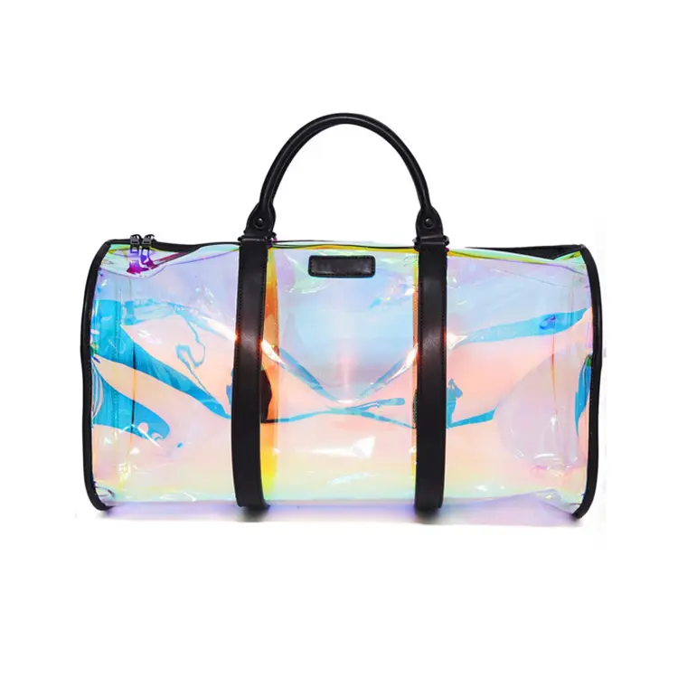 젤리 유니섹스 디자인 여행 가방 더플 가방 로고 투명 주말 Pvc 1pc/폴리 가방 맞춤형 로고 1564