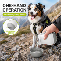 Bouteille d'eau pliable en silicone pour chien, série de couleurs esthétiques Morandi, anti-fuite, portable pour les promenades en extérieur