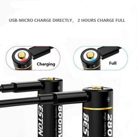 Batterie lithium-ion rechargeable AA taille 14500 1,5 V 2000 mAh avec micro USB
