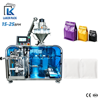Machine de remplissage et de scellage à vis sans fin pour sachets préformés à soufflets latéraux (M-Gusset) à 4 stations