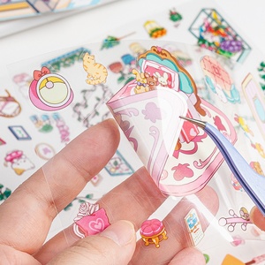 Hexagon House Scene Clear Stickers, Fruit Shop Bedroom Mini Bear Cat Animal Furniture Transparent Decals <strong>Journal</strong> DIY - Product Image 4