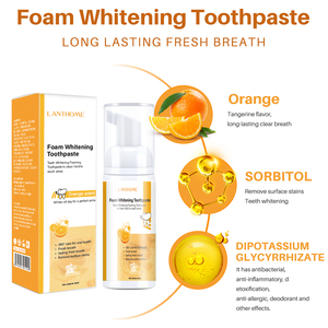 Customized Fruit Flavor 50mML Vegan Fluoride Free Stain Remover <strong>Colour</strong> <strong>Corrector</strong> Teeth Whitening Foam <strong>Toothpaste</strong> - Product Image 6