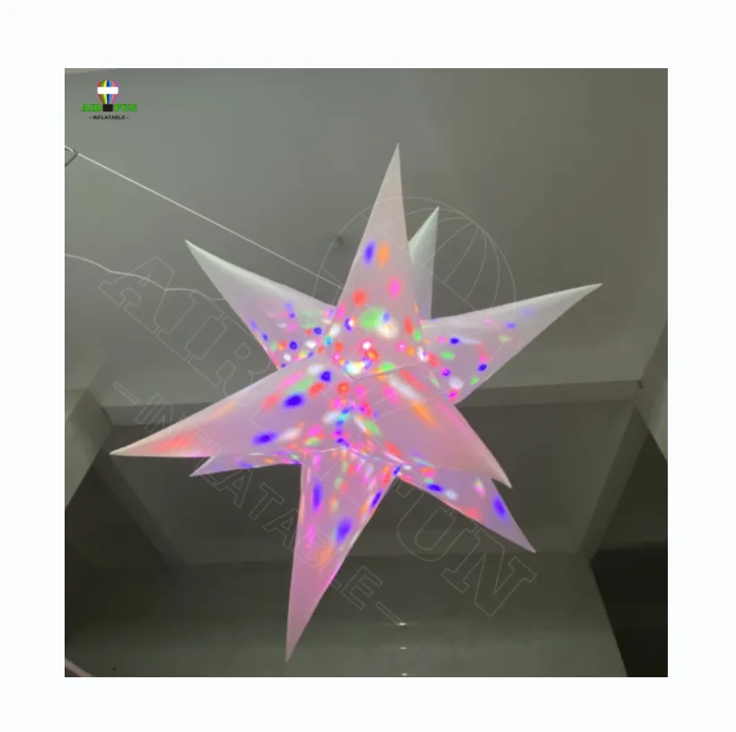 AIRFUN Personalizado inflável Led Estrelas Linda Decoração Inflável LED Estrela Inflável Para Festa Evento Boate