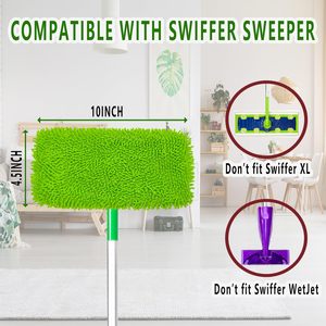 4 packs de tampons de vadrouille réutilisables en microfibre, lavables, compatibles avec les recharges <span class=keywords><strong>Swiffer</strong></span> Sweeper <span class=keywords><strong>pour</strong></span> chiffons de balayage humides et secs. - Product Image 3
