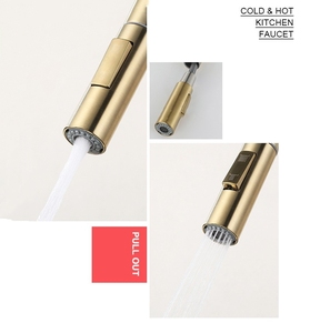 Sus 304 Stainless Steel Pull Out Kitchen Faucet Gold Brushed Black Counter <strong>Top</strong> Mount Flex Sink Water Mixer <strong>Tap</strong> - Product Image 4