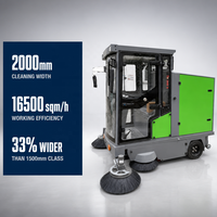 Balayeuse industrielle électrique autoportée LM-W2000, largeur de nettoyage 2000 mm, 48V 4000W, capacité 180L