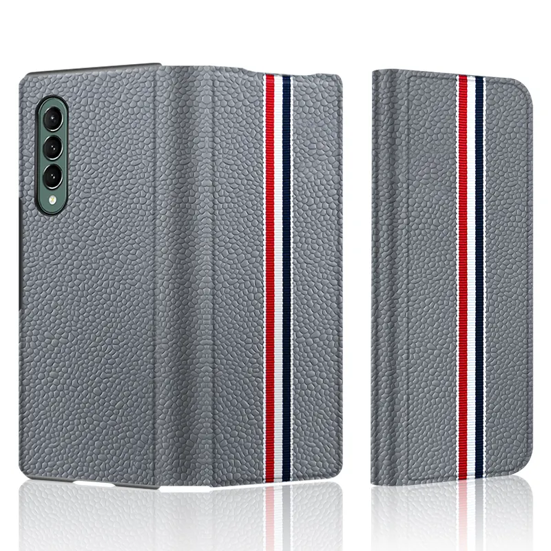 Ultra Thin Genuine Leather Magnetic Flip Cover For Samsung Galaxy Z Fold 3 Fold3 5G Case All Inclusive Phone Case