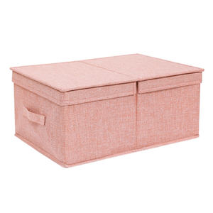 Bacs de rangement populaires avec couvercles boîte de rangement multifonctionnelle rectangulaire tissu non tissé bacs de rangement pliables en tissu de lin - Product Image 4