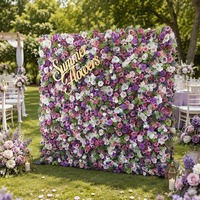 Décoration de maison, décoration de mariage, panneau mural de fleurs 240*240cm, tissu enroulable, toile de fond en tissu, mur de fleurs artificielles
