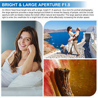 Objectif Portrait 85mm F1.8 – Objectif EF Téléobjectif Manuel pour Appareils Photo Canon EOS Rebel T8i T7i T7 T6 T6s T6i 90D 80D 77D Etc.