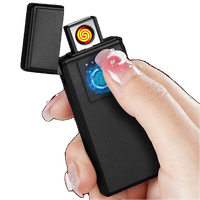 Briquet sans flamme en plastique fin et bon marché d'usine, briquet portable durable rechargeable par USB, logo personnalisé, cadeaux d'affaires