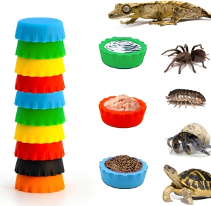 Tazón de Comida y Agua para Gecko Crestado, Reutilizable, Plato de Alimentación para Reptiles Pequeños, Tarántulas, Isópodos y Lagartos, de Silicona, Fácil de Limpiar - Product Image 1