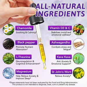 SOLOTREE 60ml ormone equilibrio cortisolo liquido gocce Detox Manager riduttore 10 in 1 integratore di cortisolo con magnesio Ashwagandha - Product Image 3