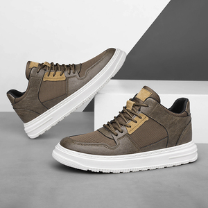 Chaussures de sport pour hommes Height Inner, en cuir véritable de qualité supérieure, respirantes, pour la course, le skateboard et la marche décontractée - Product Image 4